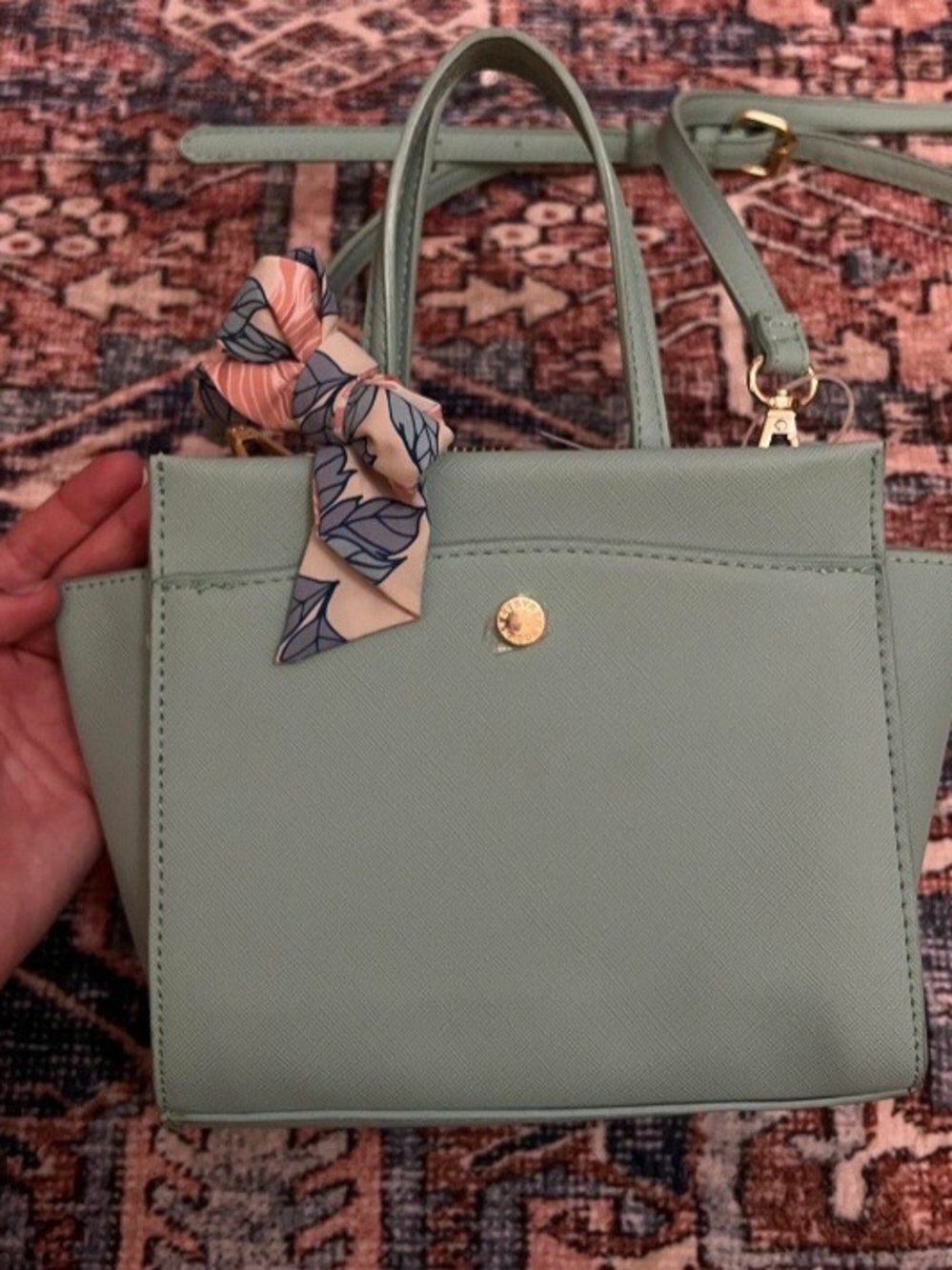 Steve Madden Mint Green Mini Satchel with Gold Hardest